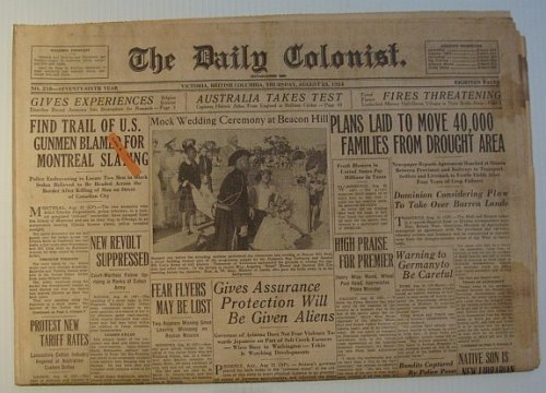 Image for The Daily Colonist, Thursday August 23, 1934, Victoria, British Columbia Newspaper The Daily Colonist, Thursday August 23, 1934, Victoria, British Columbia Newspaper