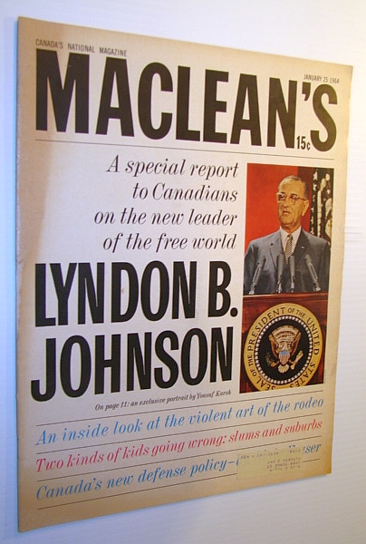 Image for Maclean's Magazine, 25 January 1964 - Lyndon B. Johnson Cover Photo Maclean's Magazine, 25 January 1964 - Lyndon B. Johnson Cover Photo