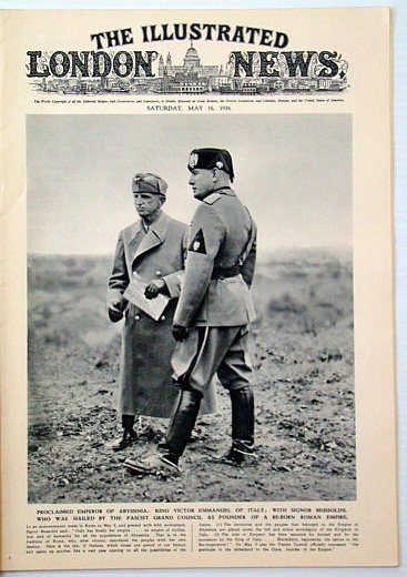 The Illustrated London News, May 16, 1936: Mussolini (Il Duce) Cover Photo