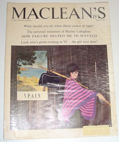 Image for Maclean's Magazine, March 6, 1965 *THE GREAT TRAVEL EXPLOSION* Maclean's Magazine, March 6, 1965 *THE GREAT TRAVEL EXPLOSION*
