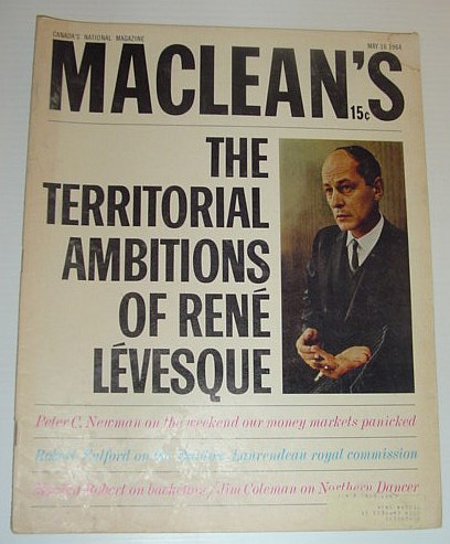 Image for Maclean's Magazine, May 16, 1965 - Rene Levesque on Cover Maclean's Magazine, May 16, 1965 - Rene Levesque on Cover