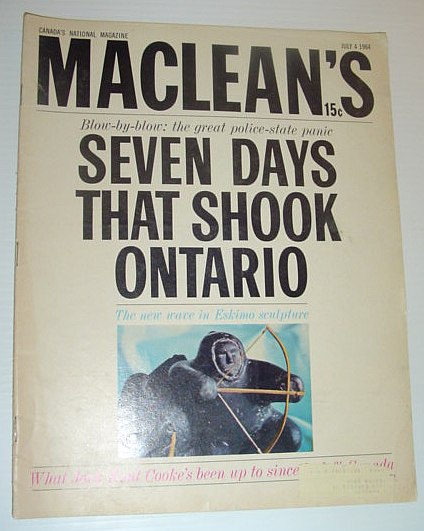 Image for Maclean's Magazine, July 4, 1964 *Seven Days That Shook Ontario - the Great Polic-State panic* Maclean's Magazine, July 4, 1964 *Seven Days That Shook Ontario - the Great Polic-State panic*