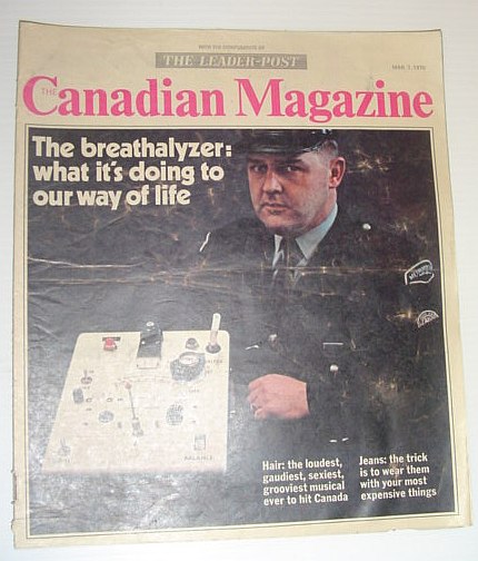 Image for The Canadian Magazine, March 7, 1970 *COVER PHOTO OF COP WITH BREATHALYZER* The Canadian Magazine, March 7, 1970 *COVER PHOTO OF COP WITH BREATHALYZER*