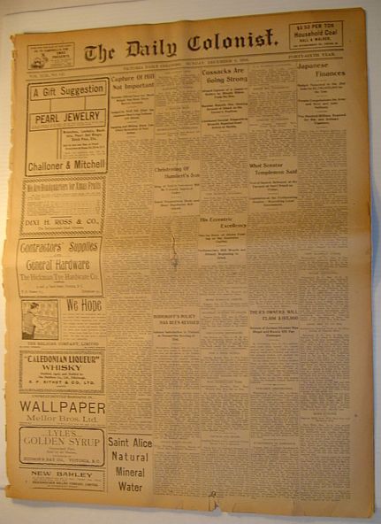 Image for The (Victoria, British Columbia) Daily Colonist Newspaper: Sunday, December 4, 1904 Issue The (Victoria, British Columbia) Daily Colonist Newspaper: Sunday, December 4, 1904 Issue