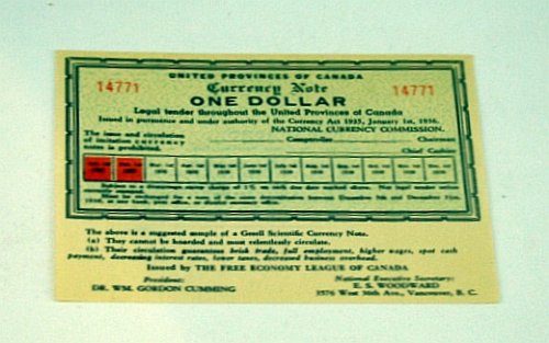 Image for Free Economy League of Canada Sample United Provinces of Canada / Gesell Scientific Currency Note / Membership Application Free Economy League of Canada Sample United Provinces of Canada / Gesell Scientific Currency Note / Membership Application