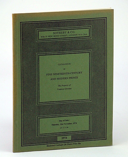 Sotheby & Co. Catalogue of Fine Nineteenth (19th) - Century and Modern Prints, the Property of Various Owners, 21 November 1974