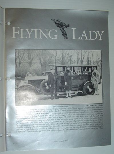 Image for Flying Lady - The Periodical of the Rolls-Royce Owner's Club, Inc., March/April 1991 Flying Lady - The Periodical of the Rolls-Royce Owner's Club, Inc., March/April 1991