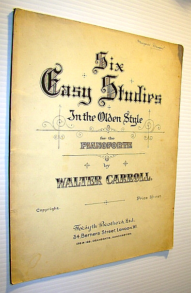 Six (6) Easy Studies in the Olden Style for the Pianoforte -(Songbook/Piano Sheet Music)