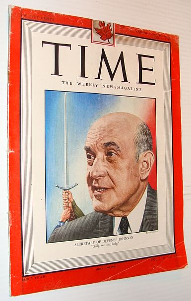 Image for Time Magazine, 6 June 1949 *Cover Portrait of U.S. Secretary of Defense Louis Johnson* Time Magazine, 6 June 1949 *Cover Portrait of U.S. Secretary of Defense Louis Johnson*