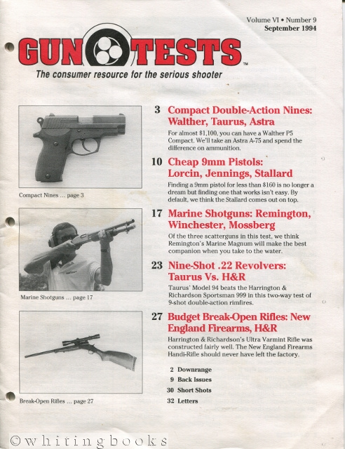 Image for Gun Tests: The Consumer Resource for the Serious Shooter - Volume VI, Number 9, September 1994 Gun Tests: The Consumer Resource for the Serious Shooter - Volume VI, Number 9, September 1994