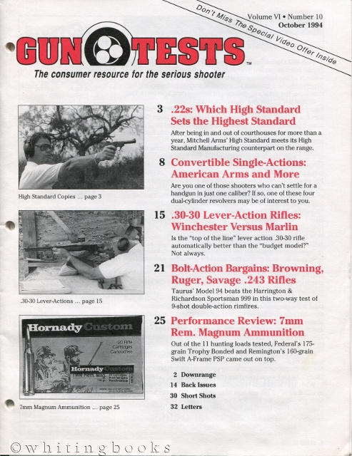 Image for Gun Tests: The Consumer Resource for the Serious Shooter - Volume VI, Number 10, October 1994 Gun Tests: The Consumer Resource for the Serious Shooter - Volume VI, Number 10, October 1994