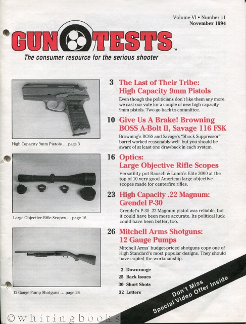 Image for Gun Tests: The Consumer Resource for the Serious Shooter - Volume VI, Number 11, November 1994 Gun Tests: The Consumer Resource for the Serious Shooter - Volume VI, Number 11, November 1994