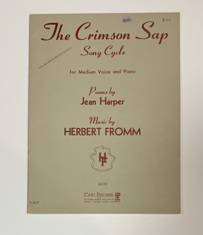 The Crimson Sap Song Cycle for Medium Voice and Piano