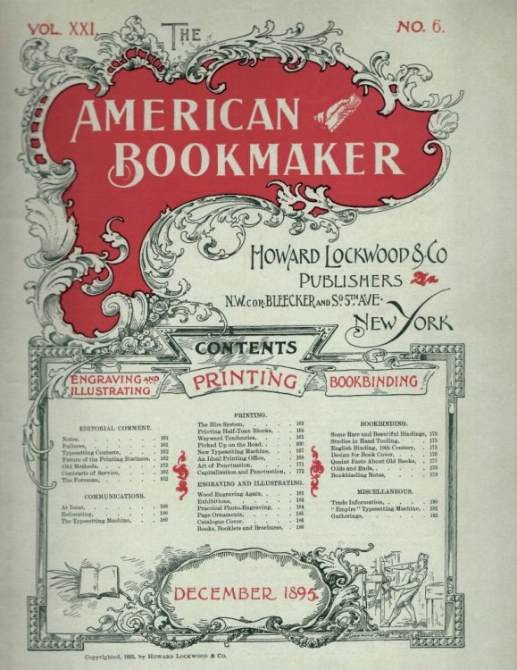 The American Bookmaker Vol. XXI, No. 6, December 1895