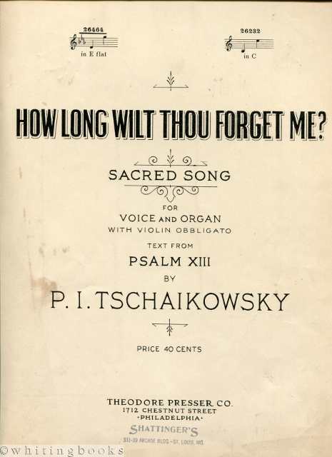 Image for How Long Wilt Thou Forget Me Sacred Song for Voice and Organ with Violin Obligato, Text from Psalm XIII How Long Wilt Thou Forget Me Sacred Song for Voice and Organ with Violin Obligato, Text from Psalm XIII