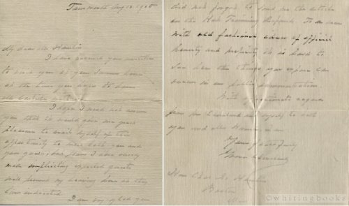 Autograph Letter Signed [ALS] from Grover Cleveland to Former U.S. Treasury Assistant Secretary, Charles S. Hamlin, Regarding a Meeting with Hamlin and Former U.S. Treasury Secretary Carlisle - Tamworth (New Hampshire) Aug 16, 1905