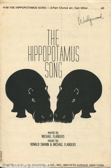 Image for The Hippopotamus Song: 2-Part Chorus Arranged by Carl MIller The Hippopotamus Song: 2-Part Chorus Arranged by Carl MIller