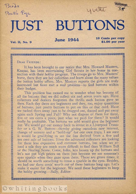 Just Buttons for Pleasure, Pastime, and Profit - Vol. II, No. 9, June 1944