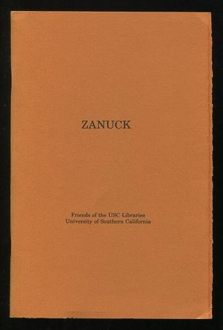 Image for Zanuck: University of Southern California, February 22, 1981 Zanuck: University of Southern California, February 22, 1981
